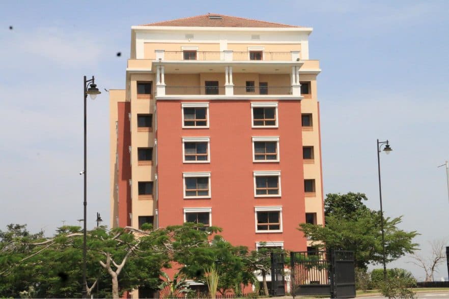 Terracotta apartment block