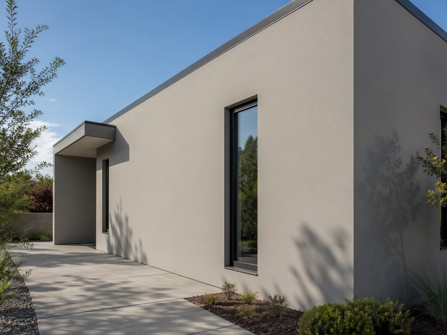 A modern building finished in Weathershield Rubberized