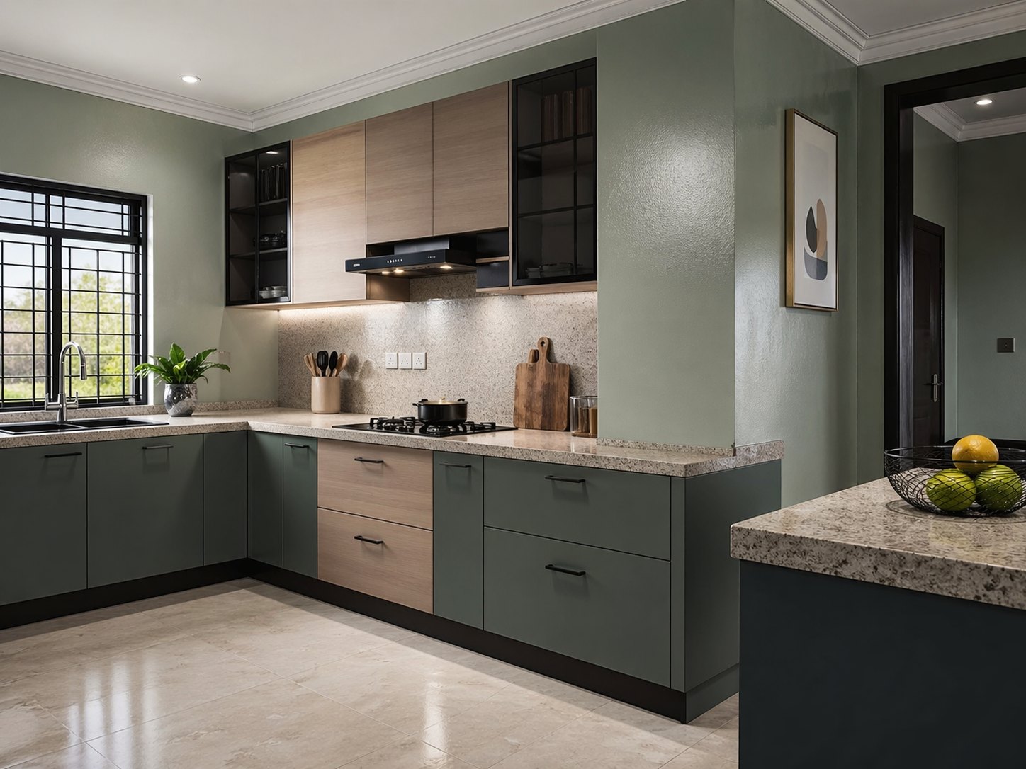 Satin finish on an interior wall